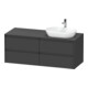 Duravit Meuble sous-lavabo Ketho.2 140x55 cm, D G, graph ma, 4 tiroirs, suspendu-1