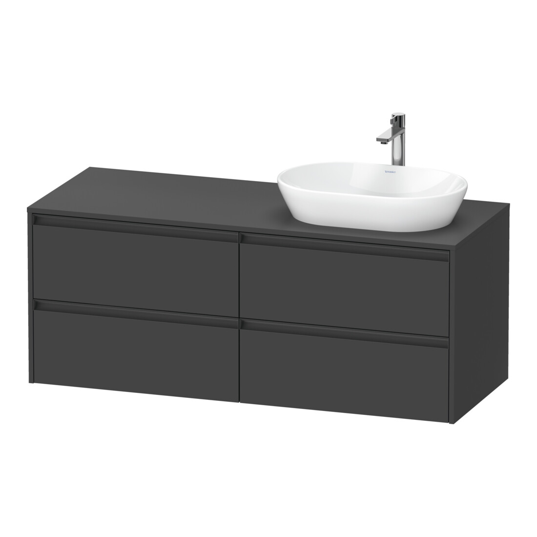 Duravit Meuble sous-lavabo Ketho.2 140x55 cm, D G, graph ma, 4 tiroirs, suspendu
