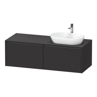 Duravit Meuble sous lavabo Ketho.2 140x55 cm, D G, gris mat, 2 tiroirs, suspendu