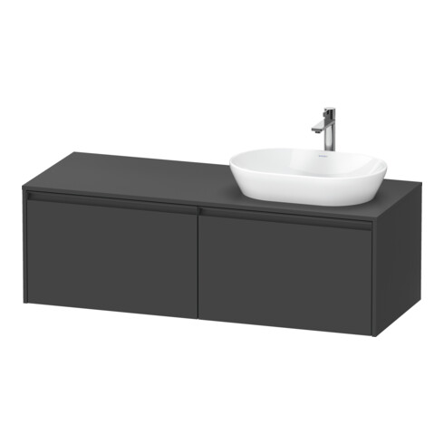 Duravit Meuble sous lavabo Ketho.2 140x55 cm, D, graphite mat, 2 tiroirs, suspendu