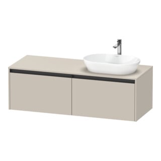 Duravit Meuble sous-lavabo Ketho.2 140x55 cm, D, taupe, 2 tiroirs, suspendu