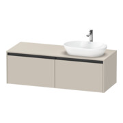 Duravit Meuble sous-lavabo Ketho.2 140x55 cm, D, taupe, 2 tiroirs, suspendu