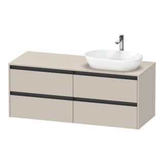 Duravit Meuble sous lavabo Ketho.2 140x55 cm, D, taupe, 4 tiroirs, suspendu