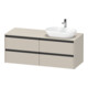 Duravit Meuble sous lavabo Ketho.2 140x55 cm, D, taupe, 4 tiroirs, suspendu-1
