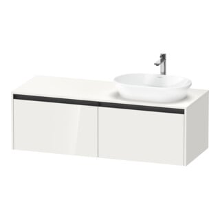 Duravit Meuble sous lavabo Ketho.2 140x55 cm, Droit, blanc brillant, 2 tiroirs, suspendu