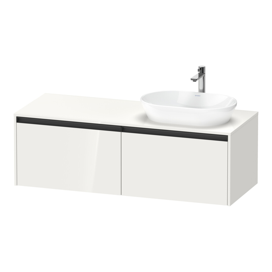 Duravit Meuble sous lavabo Ketho.2 140x55 cm, Droit, blanc brillant, 2 tiroirs, suspendu