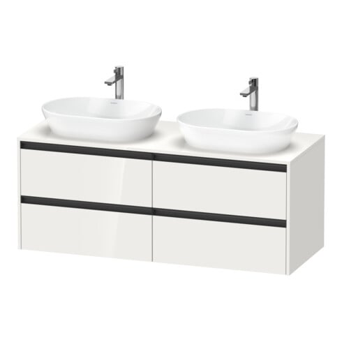 Duravit Meuble sous-lavabo Ketho.2 140x55 cm, Droit, blanc brillant, 4 tiroirs, suspendu