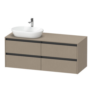 Duravit Meuble sous lavabo Ketho.2 140x55 cm, évier à gauche, 4 tiroirs, suspendu