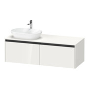 Duravit Meuble sous-lavabo Ketho.2 140x55 cm, G à gauche, blanc brillant, 2 tiroirs, suspendu