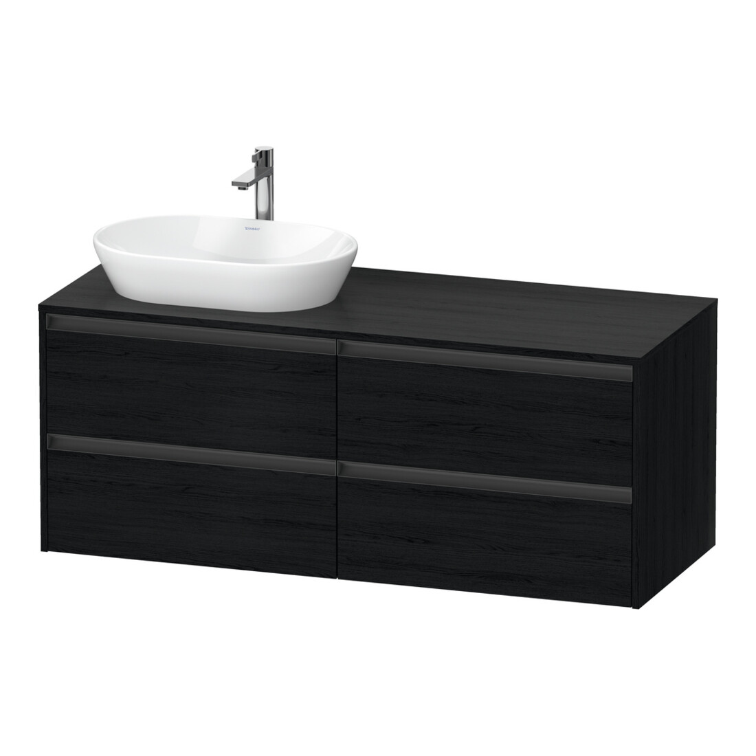 Duravit Meuble sous-lavabo Ketho.2 140x55 cm, G à gauche, blanc œuf, 4 tiroirs, suspendu