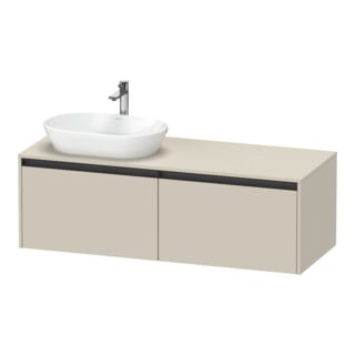 Duravit Meuble sous lavabo Ketho.2 140x55 cm, G à gauche, Tau mat, 2 tiroirs, suspendu