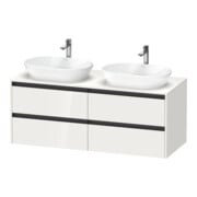 Duravit Meuble sous lavabo Ketho.2 140x55 cm, G, blanc brillant, 4 tiroirs, suspendu