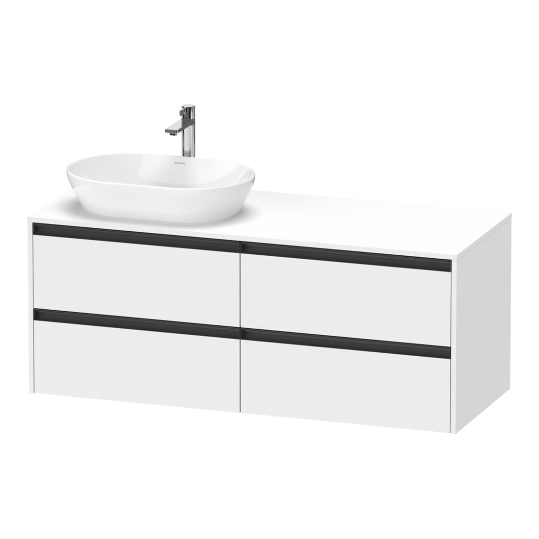 Duravit Meuble sous-lavabo Ketho.2 140x55 cm, G, blanc mat, 4 tiroirs, suspendu
