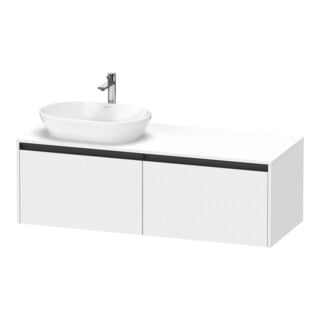 Duravit Meuble sous lavabo Ketho.2 140x55 cm, G gauche, blanc mat, 2 tiroirs, suspendu