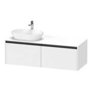 Duravit Meuble sous lavabo Ketho.2 140x55 cm, G gauche, blanc mat, 2 tiroirs, suspendu
