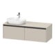 Duravit Meuble sous-lavabo Ketho.2 140x55 cm, G, Taupe mat, 2 tiroirs, suspendu-1