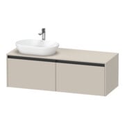 Duravit Meuble sous-lavabo Ketho.2 140x55 cm, G, Taupe mat, 2 tiroirs, suspendu