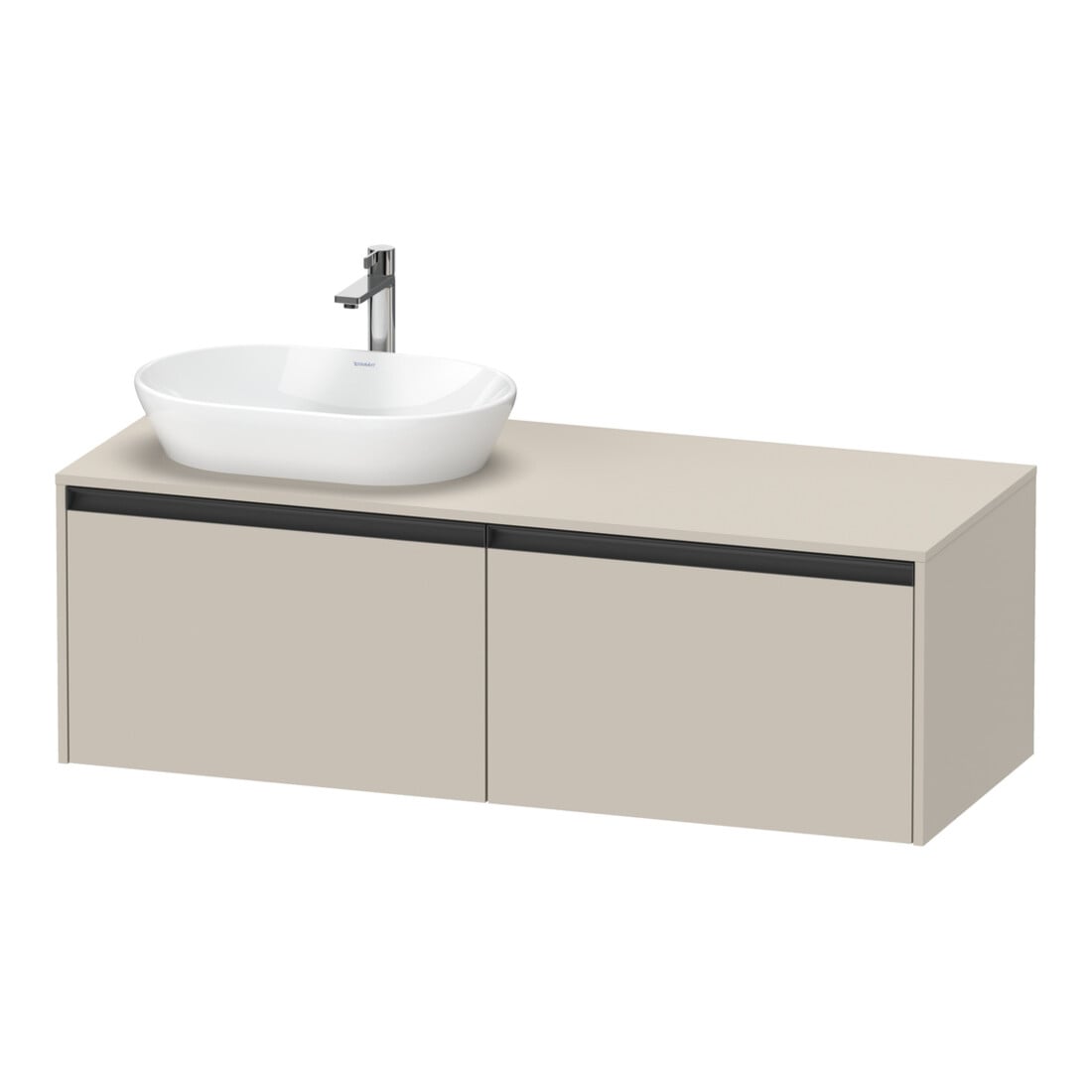 Duravit Meuble sous-lavabo Ketho.2 140x55 cm, G, Taupe mat, 2 tiroirs, suspendu
