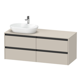 Duravit Meuble sous lavabo Ketho.2 140x55 cm, G, Taupe mat, 4 tiroirs, suspendu