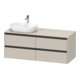 Duravit Meuble sous lavabo Ketho.2 140x55 cm, G, Taupe mat, 4 tiroirs, suspendu-1