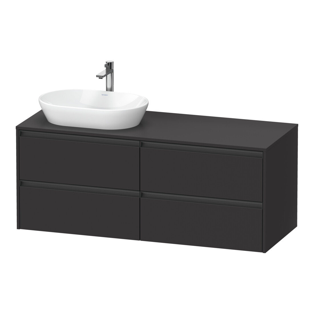 Duravit Meuble sous-lavabo Ketho.2 140x55 cm, L G, gris mat, 4 tiroirs, suspendu
