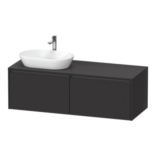 Duravit Meuble sous lavabo Ketho.2 140x55 cm, L P, gris mat, 2 tiroirs, suspendu