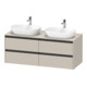 Duravit Meuble sous-lavabo Ketho.2 140x55cm, B bs, taupe mat, 4 tiroirs, suspendu-1