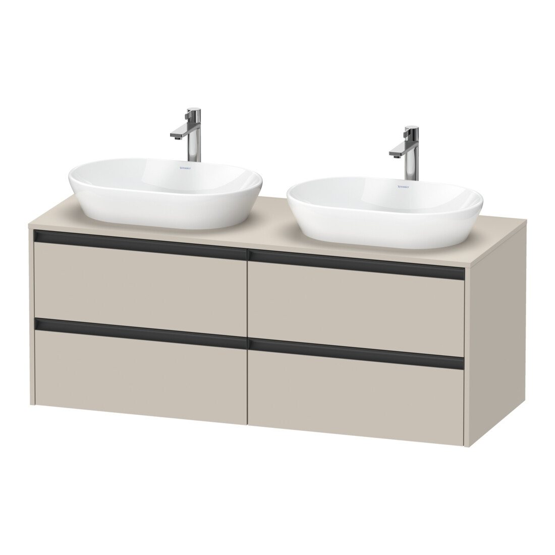 Duravit Meuble sous-lavabo Ketho.2 140x55cm, B bs, taupe mat, 4 tiroirs, suspendu