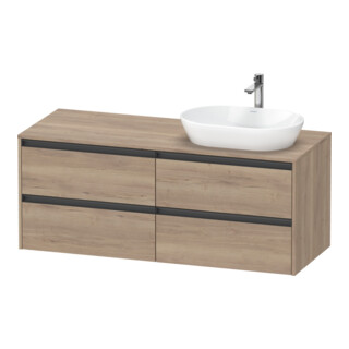 Duravit Meuble sous-lavabo Ketho.2 140x55cm, B R, chêne miel, 4 tiroirs, suspendu