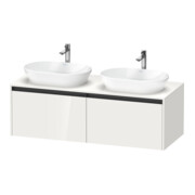 Duravit Meuble sous lavabo Ketho.2 140x55cm, blanc brillant, 2 tiroirs, suspendu