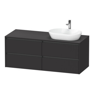 Duravit Meuble sous lavabo Ketho.2 140x55cm, D G, gris mat, 4 tiroirs, suspendu
