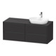 Duravit Meuble sous lavabo Ketho.2 140x55cm, D G, gris mat, 4 tiroirs, suspendu-1