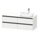 Duravit Meuble sous lavabo Ketho.2 140x55cm, Droit, blanc mat, 4 tiroirs, suspendu-1