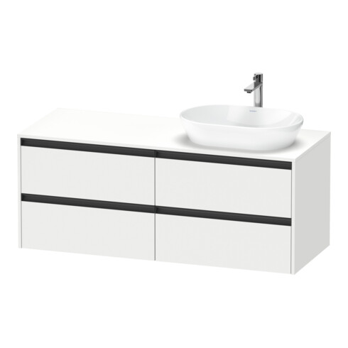 Duravit Meuble sous lavabo Ketho.2 140x55cm, Droit, blanc mat, 4 tiroirs, suspendu