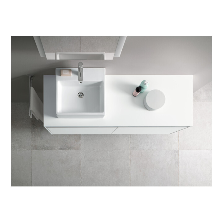 Duravit Meuble sous-lavabo Ketho.2 140x55cm, G à gauche, blanc mat, 2 tiroirs, suspendu