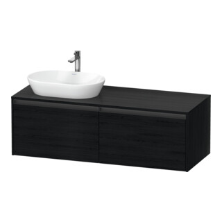 Duravit Meuble sous lavabo Ketho.2 140x55cm, G gauche, blanc œuf, 2 tiroirs, suspendu