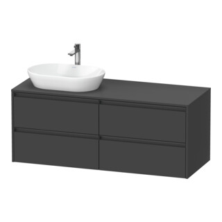 Duravit Meuble sous-lavabo Ketho.2 140x55cm, L P, graph ma, 4 tiroirs, suspendu