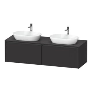 Duravit Meuble sous lavabo Ketho.2 160x55 cm, B bs, gris mat, 2 tiroirs, suspendu