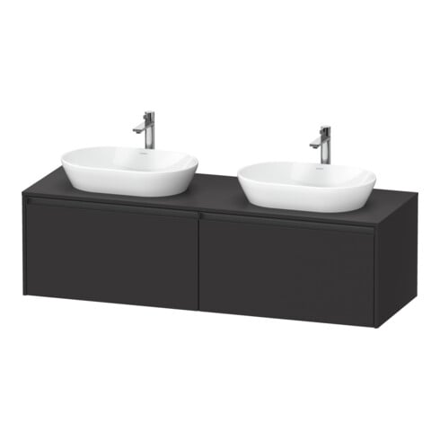 Duravit Meuble sous lavabo Ketho.2 160x55 cm, B bs, gris mat, 2 tiroirs, suspendu