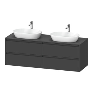 Duravit Meuble sous lavabo Ketho.2 160x55 cm, B bs, gris mat, 4 tiroirs, suspendu