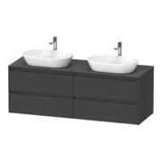 Duravit Meuble sous lavabo Ketho.2 160x55 cm, B bs, gris mat, 4 tiroirs, suspendu