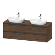 Duravit Meuble sous lavabo Ketho.2 160x55 cm, B bs, N foncé, 4 tiroirs, suspendu-1
