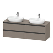 Duravit Meuble sous-lavabo Ketho.2 160x55 cm, blanc brillant, 4 tiroirs, suspendu