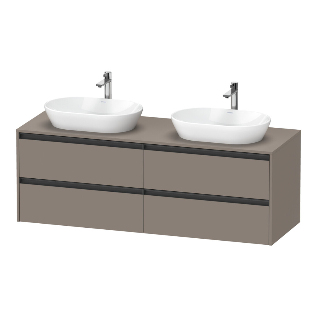 Duravit Meuble sous-lavabo Ketho.2 160x55 cm, blanc brillant, 4 tiroirs, suspendu