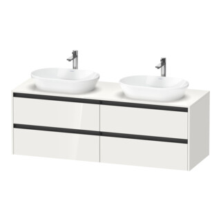 Duravit Meuble sous lavabo Ketho.2 160x55 cm, blanc brillant, 4 tiroirs, suspendu