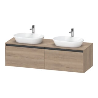 Duravit Meuble sous-lavabo Ketho.2 160x55 cm, blanc brillant, marbre œuf, 2 tiroirs, suspendu