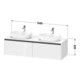 Duravit Meuble sous lavabo Ketho.2 160x55 cm, blanc mat, 2 tiroirs, suspendu