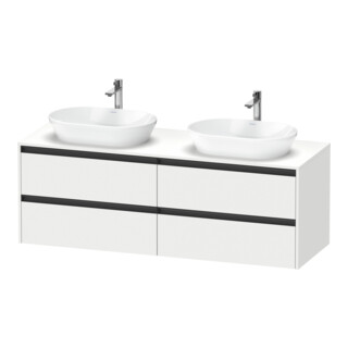Duravit Meuble sous lavabo Ketho.2 160x55 cm, blanc mat, 4 tiroirs, suspendu