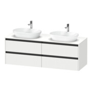 Duravit Meuble sous lavabo Ketho.2 160x55 cm, blanc mat, 4 tiroirs, suspendu