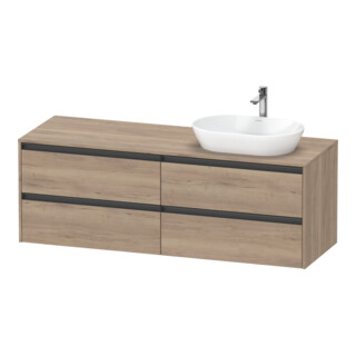 Duravit Meuble sous lavabo Ketho.2 160x55 cm, BR, chêne marbré, 4 tiroirs, suspendu